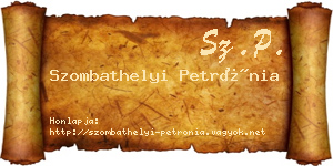 Szombathelyi Petrónia névjegykártya